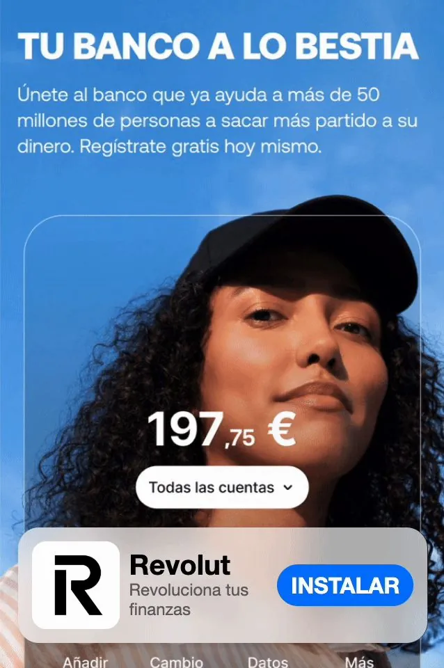 Revolut interstitial in Spanish