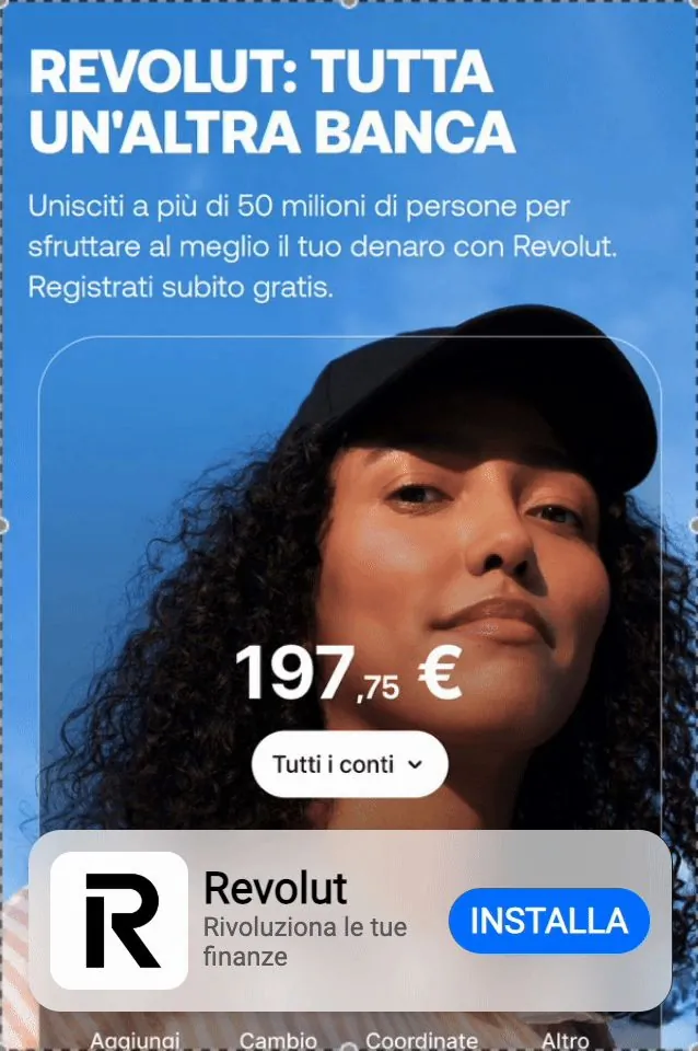 Revolut interstitial in Italian