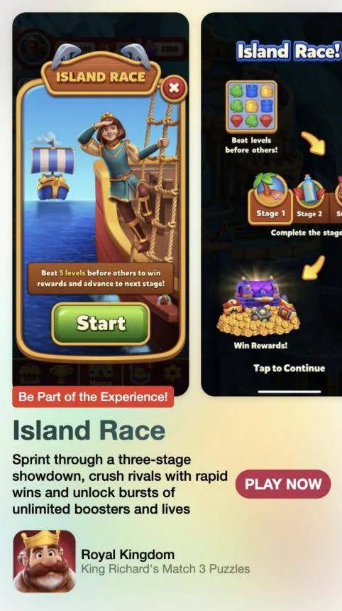 Royal Kingdom native ad for the Island Race event