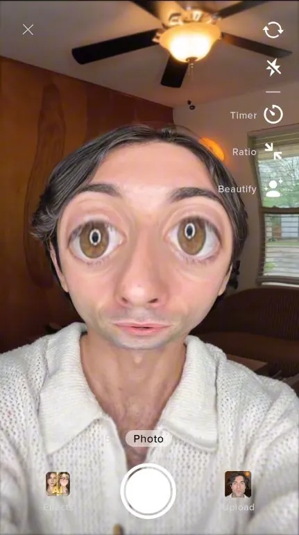 Frame from TikTok filter video