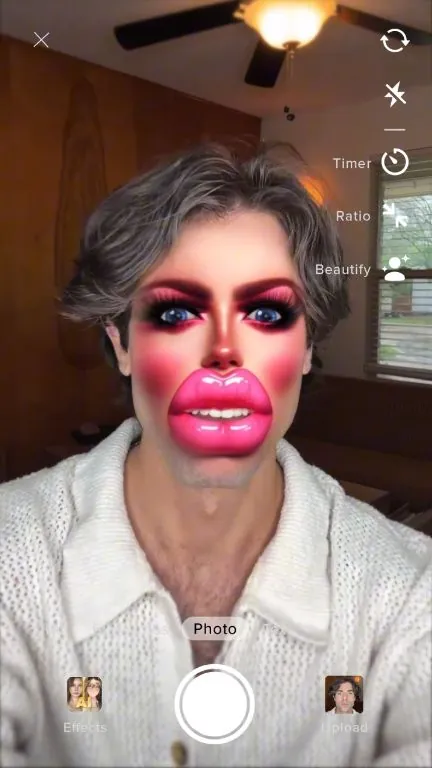 Frame from TikTok filter video