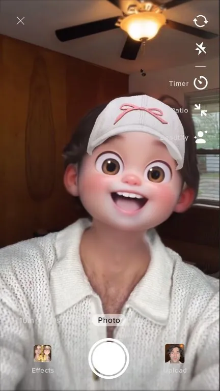 Frame from TikTok filter video